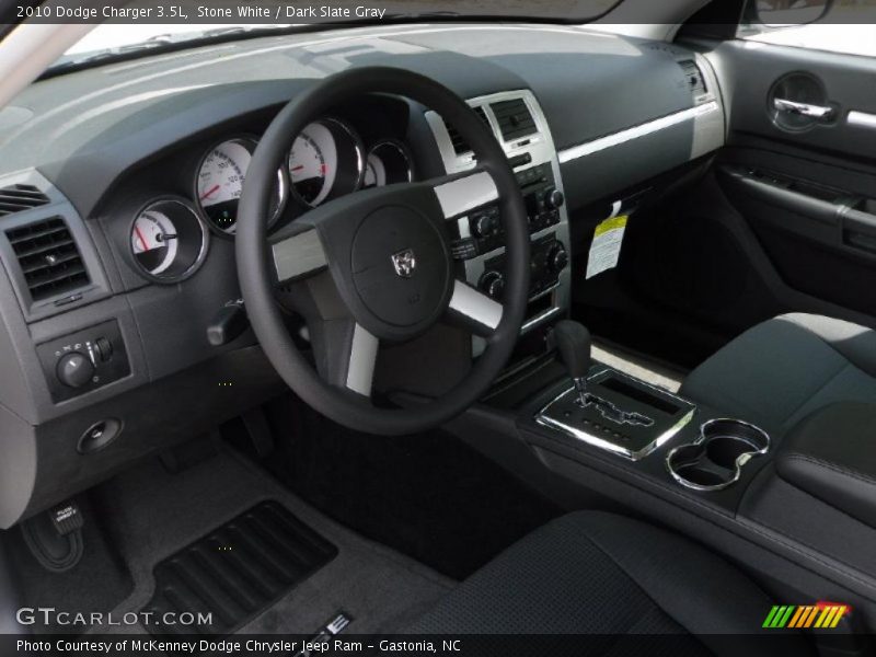 Stone White / Dark Slate Gray 2010 Dodge Charger 3.5L