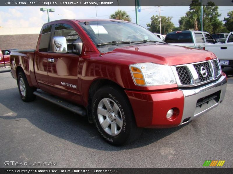 Red Brawn / Graphite/Titanium 2005 Nissan Titan LE King Cab