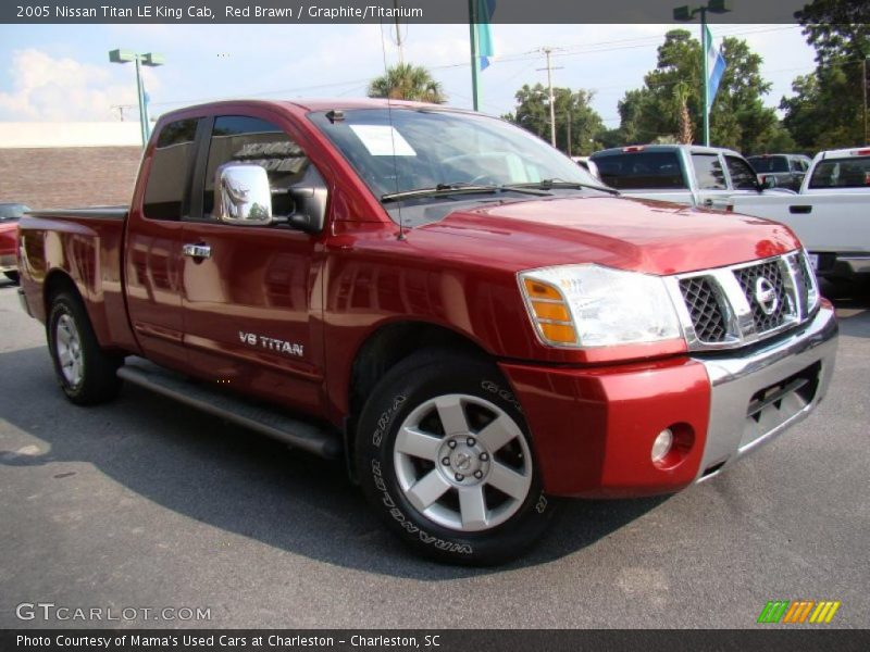 Red Brawn / Graphite/Titanium 2005 Nissan Titan LE King Cab