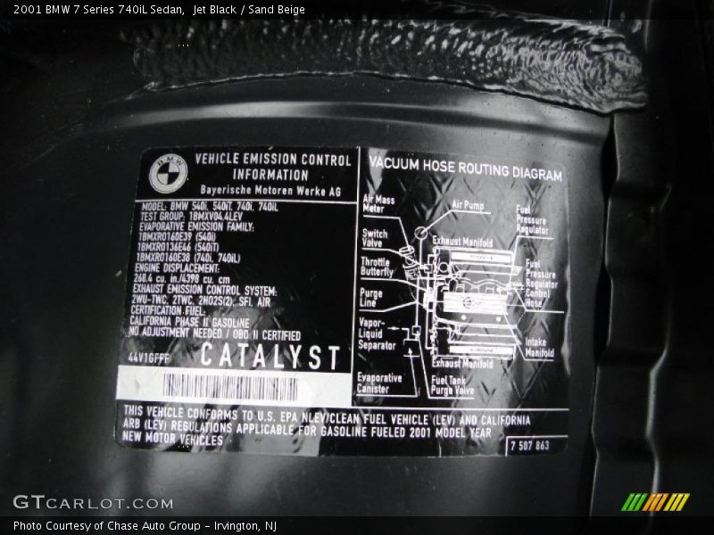 Jet Black / Sand Beige 2001 BMW 7 Series 740iL Sedan