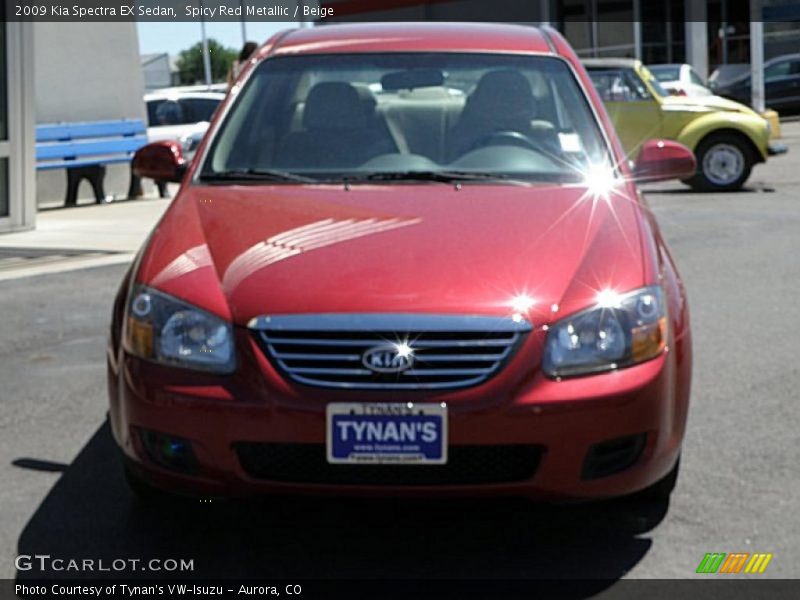 Spicy Red Metallic / Beige 2009 Kia Spectra EX Sedan