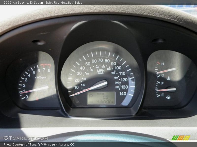 Spicy Red Metallic / Beige 2009 Kia Spectra EX Sedan