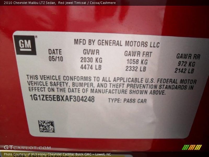 Red Jewel Tintcoat / Cocoa/Cashmere 2010 Chevrolet Malibu LTZ Sedan