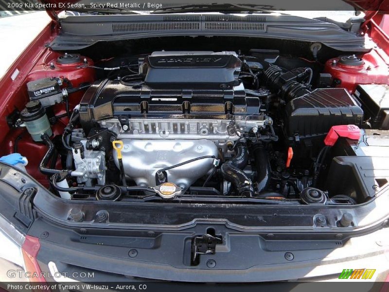Spicy Red Metallic / Beige 2009 Kia Spectra EX Sedan