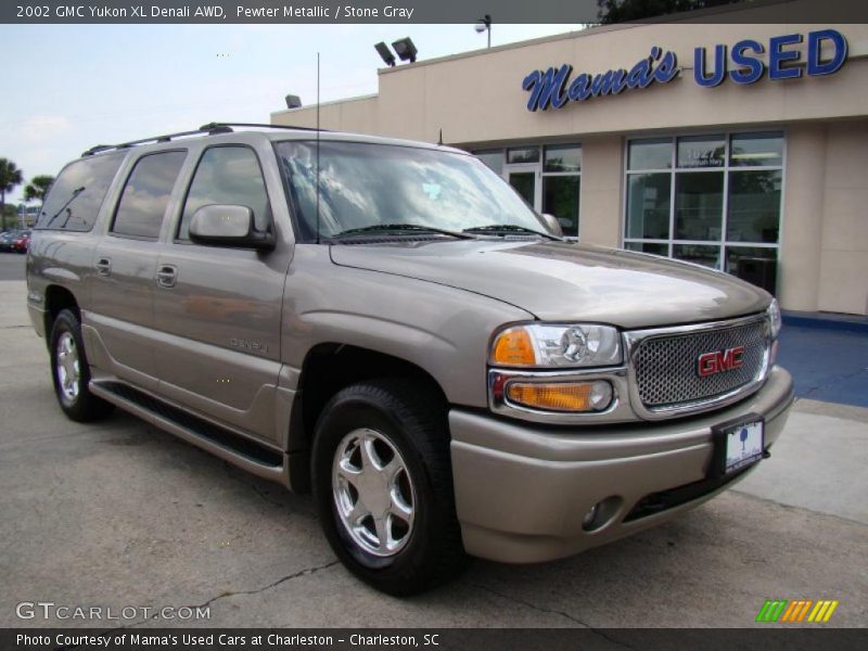 Pewter Metallic / Stone Gray 2002 GMC Yukon XL Denali AWD