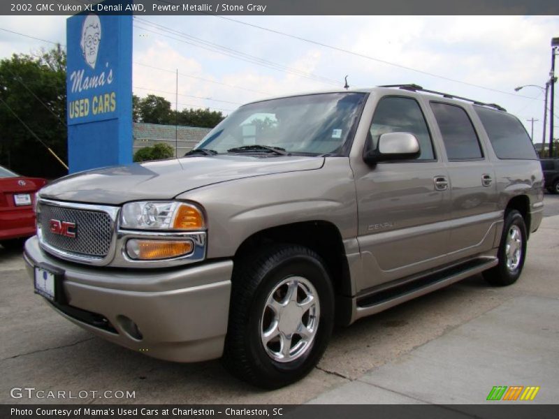 Pewter Metallic / Stone Gray 2002 GMC Yukon XL Denali AWD