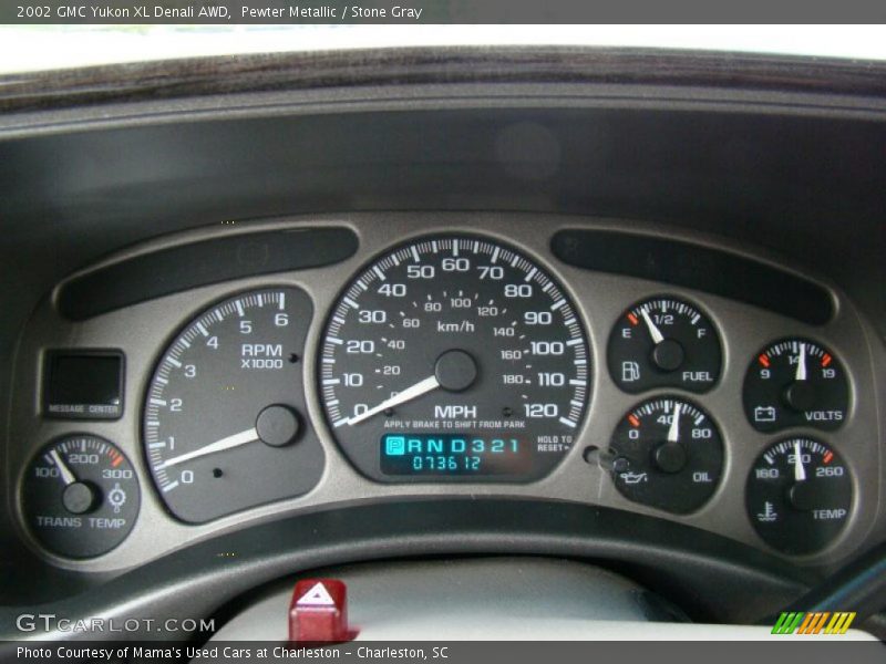 Pewter Metallic / Stone Gray 2002 GMC Yukon XL Denali AWD
