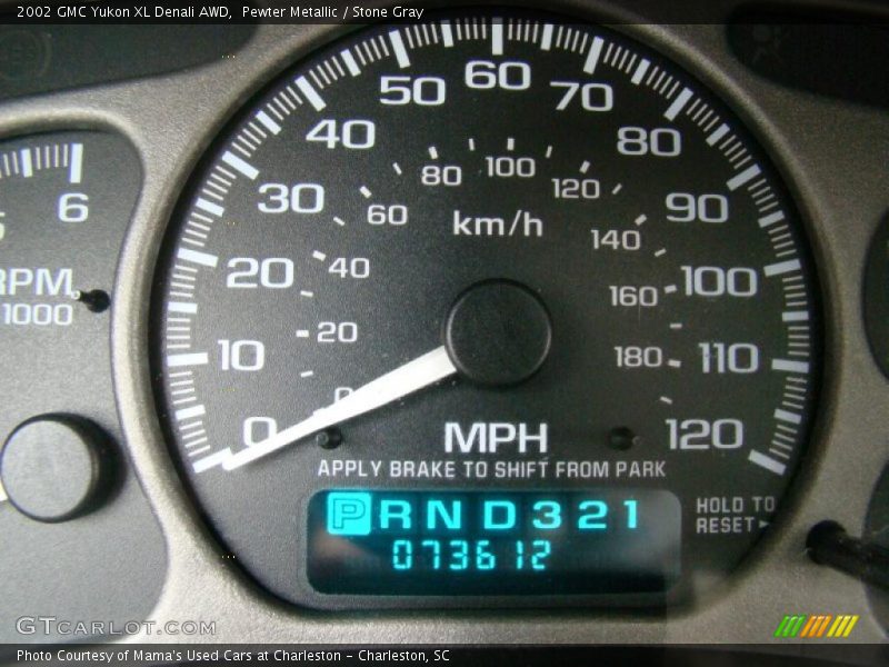 Pewter Metallic / Stone Gray 2002 GMC Yukon XL Denali AWD
