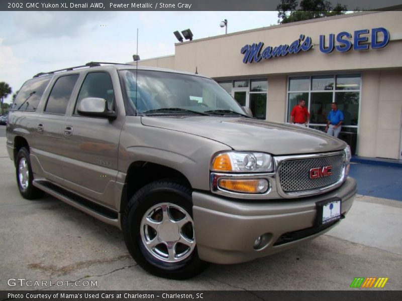 Pewter Metallic / Stone Gray 2002 GMC Yukon XL Denali AWD