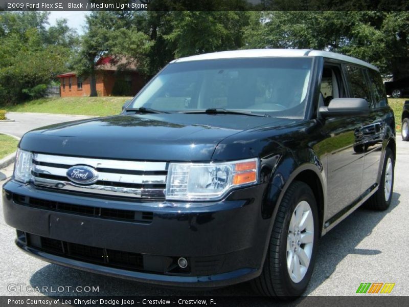 Black / Medium Light Stone 2009 Ford Flex SE