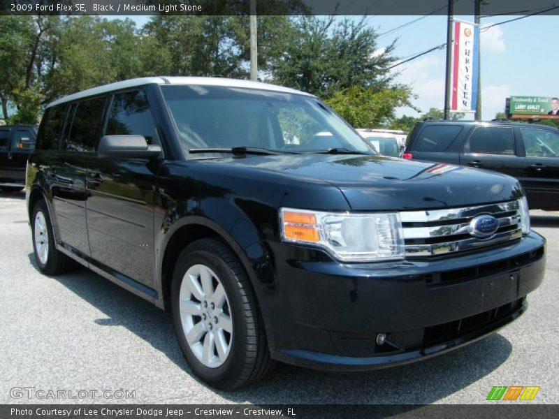 Black / Medium Light Stone 2009 Ford Flex SE