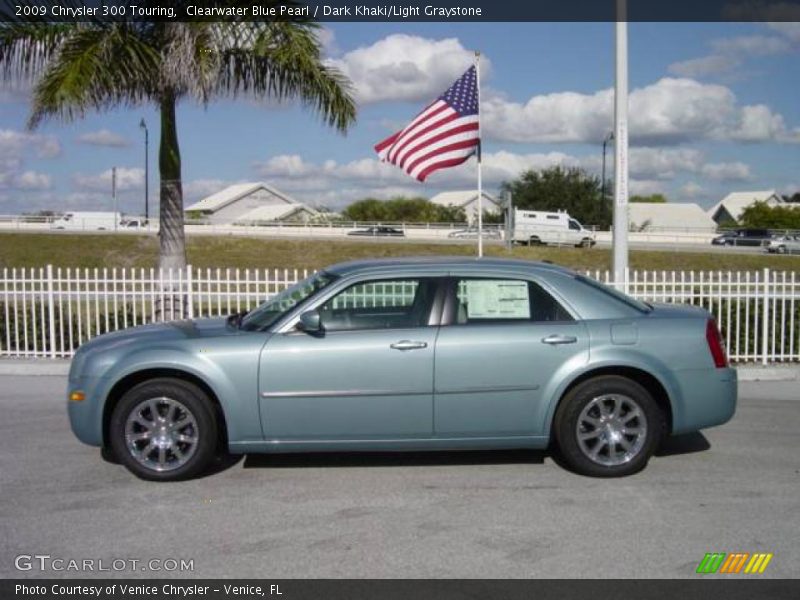Clearwater Blue Pearl / Dark Khaki/Light Graystone 2009 Chrysler 300 Touring