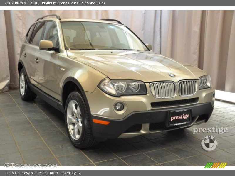 Platinum Bronze Metallic / Sand Beige 2007 BMW X3 3.0si