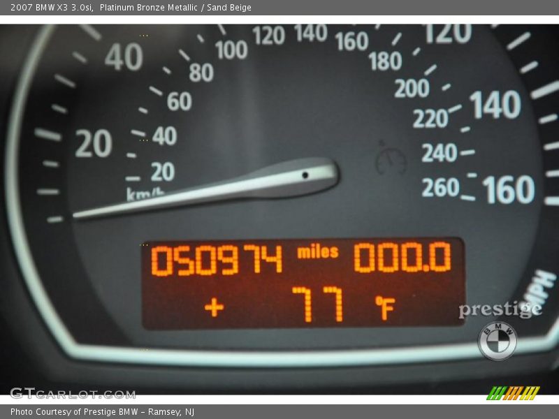 Platinum Bronze Metallic / Sand Beige 2007 BMW X3 3.0si
