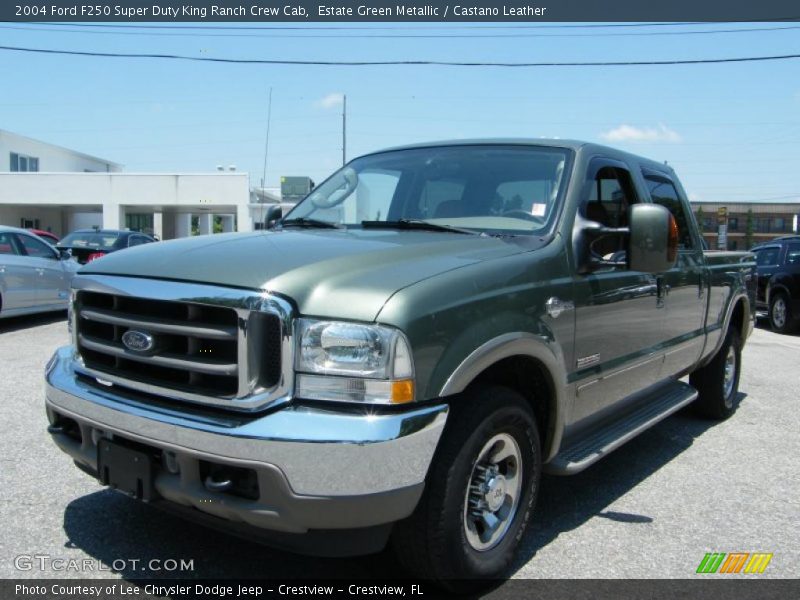 Estate Green Metallic / Castano Leather 2004 Ford F250 Super Duty King Ranch Crew Cab
