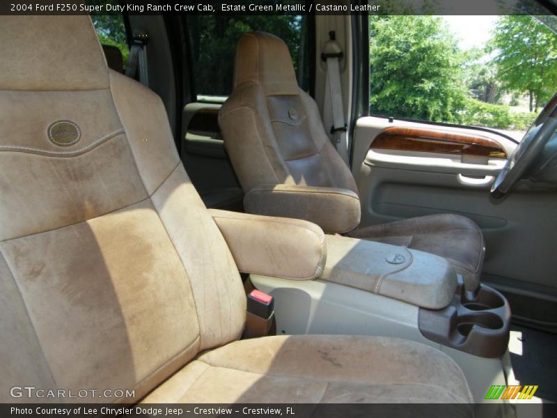 Estate Green Metallic / Castano Leather 2004 Ford F250 Super Duty King Ranch Crew Cab