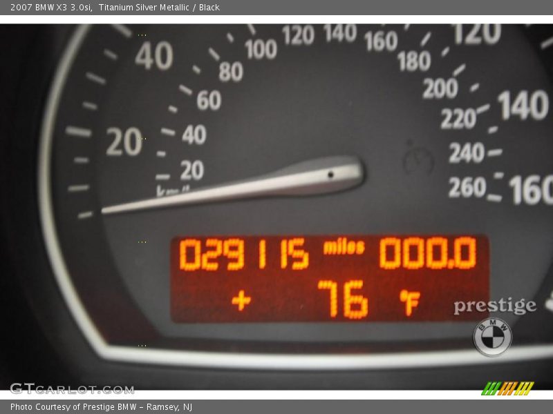 Titanium Silver Metallic / Black 2007 BMW X3 3.0si