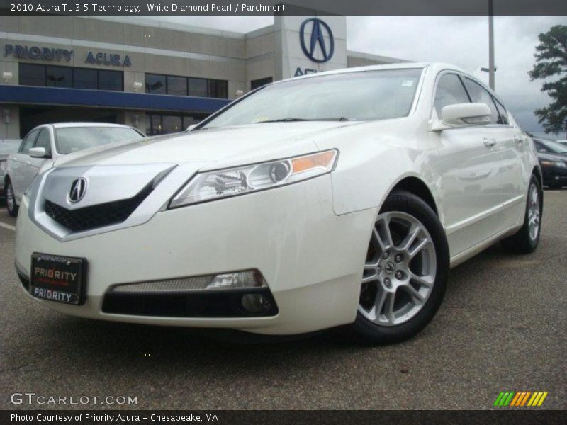 White Diamond Pearl / Parchment 2010 Acura TL 3.5 Technology