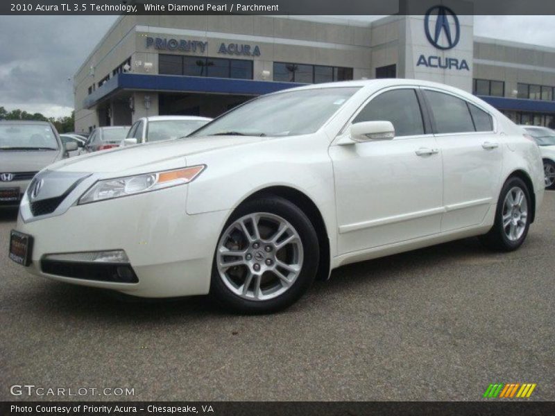 White Diamond Pearl / Parchment 2010 Acura TL 3.5 Technology