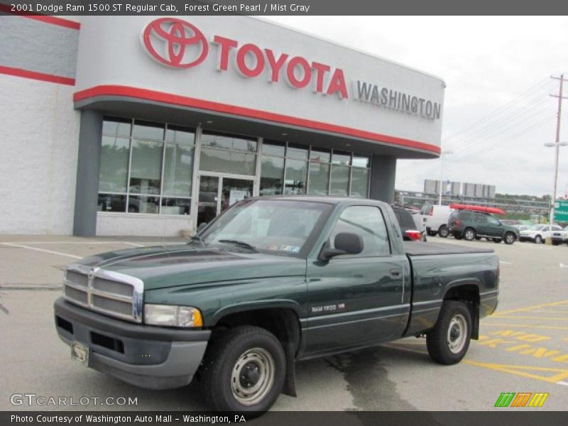 Forest Green Pearl / Mist Gray 2001 Dodge Ram 1500 ST Regular Cab