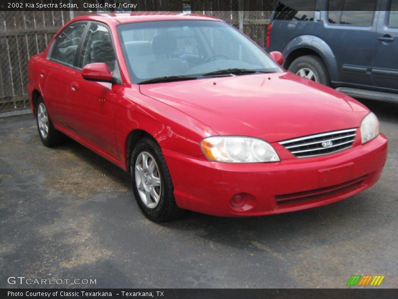 Classic Red / Gray 2002 Kia Spectra Sedan