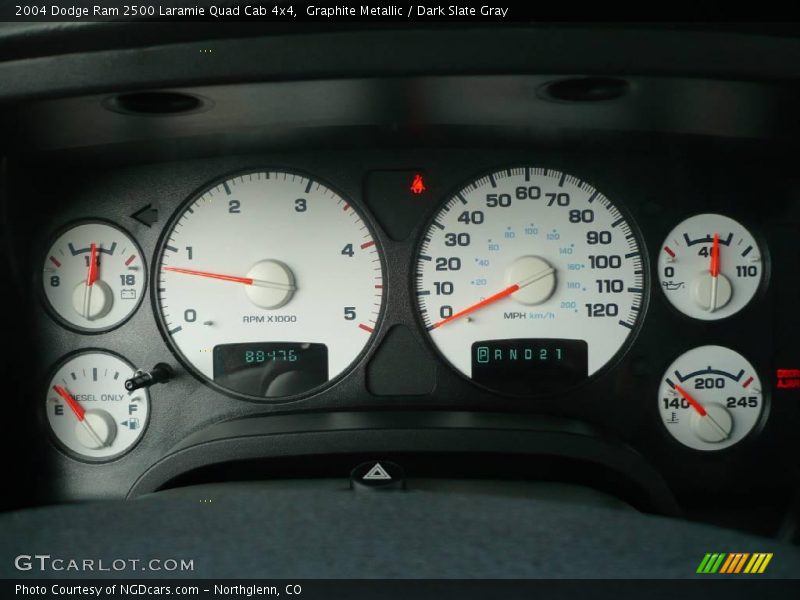 Graphite Metallic / Dark Slate Gray 2004 Dodge Ram 2500 Laramie Quad Cab 4x4