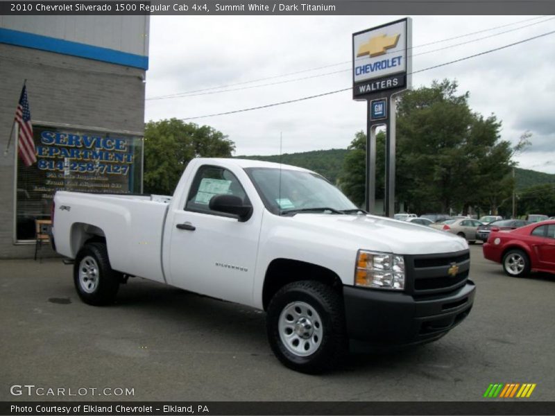 Summit White / Dark Titanium 2010 Chevrolet Silverado 1500 Regular Cab 4x4