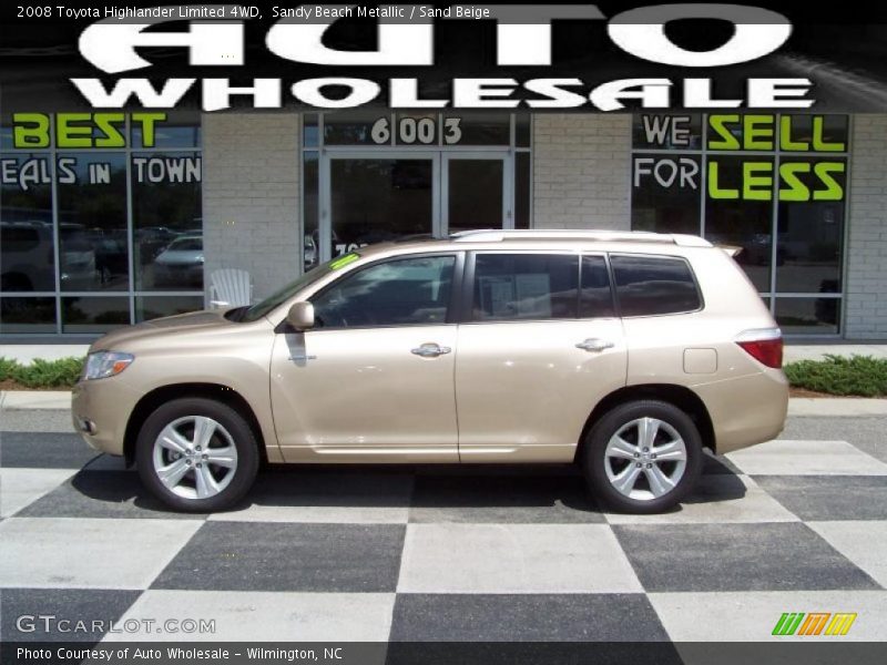 Sandy Beach Metallic / Sand Beige 2008 Toyota Highlander Limited 4WD