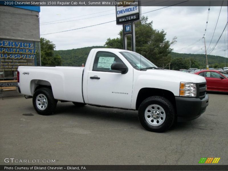 Summit White / Dark Titanium 2010 Chevrolet Silverado 1500 Regular Cab 4x4