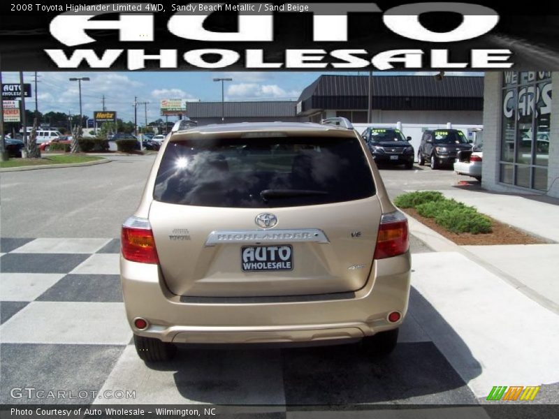 Sandy Beach Metallic / Sand Beige 2008 Toyota Highlander Limited 4WD