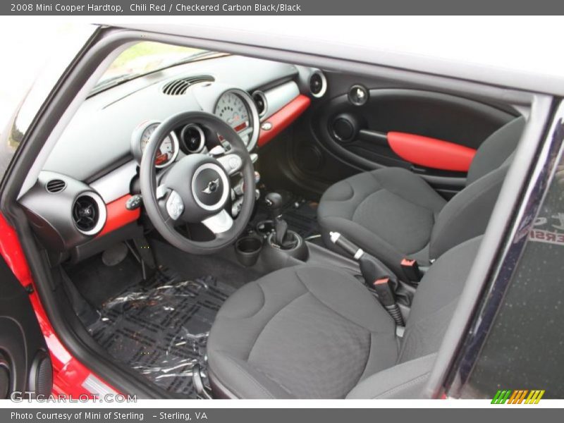 Chili Red / Checkered Carbon Black/Black 2008 Mini Cooper Hardtop