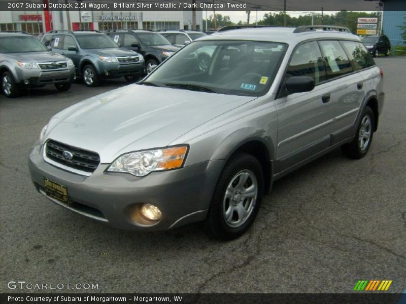 Brilliant Silver Metallic / Dark Charcoal Tweed 2007 Subaru Outback 2.5i Wagon