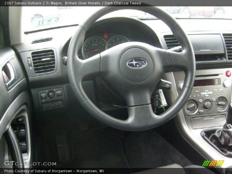 Brilliant Silver Metallic / Dark Charcoal Tweed 2007 Subaru Outback 2.5i Wagon