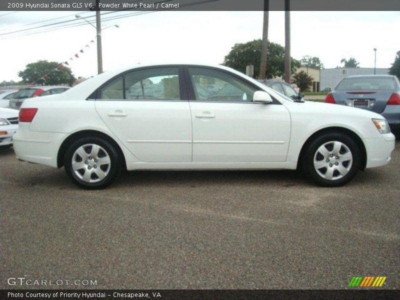 Powder White Pearl / Camel 2009 Hyundai Sonata GLS V6