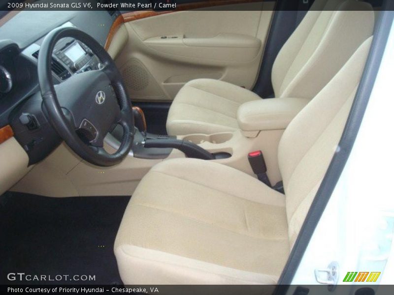 Powder White Pearl / Camel 2009 Hyundai Sonata GLS V6