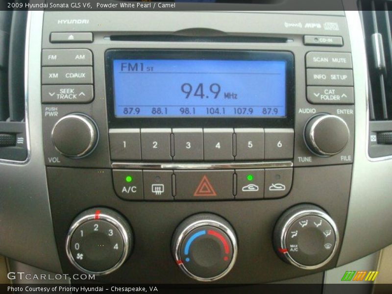 Powder White Pearl / Camel 2009 Hyundai Sonata GLS V6