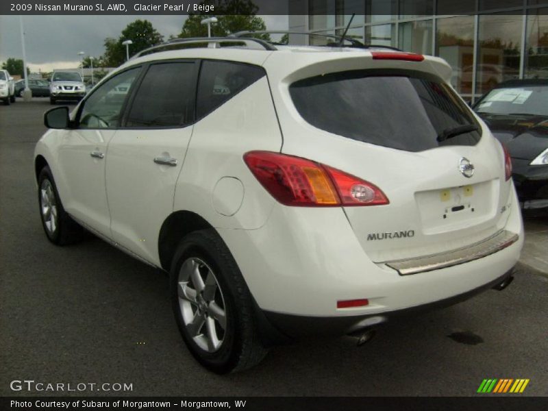 Glacier Pearl / Beige 2009 Nissan Murano SL AWD