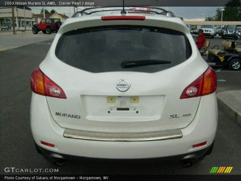 Glacier Pearl / Beige 2009 Nissan Murano SL AWD