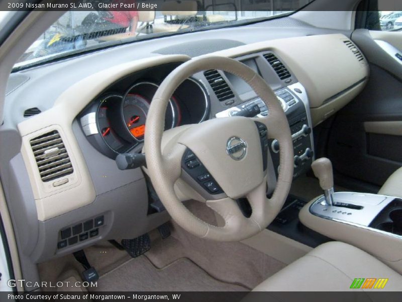 Glacier Pearl / Beige 2009 Nissan Murano SL AWD
