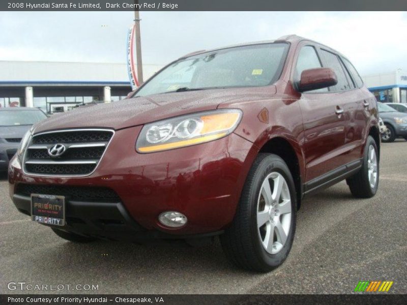 Dark Cherry Red / Beige 2008 Hyundai Santa Fe Limited
