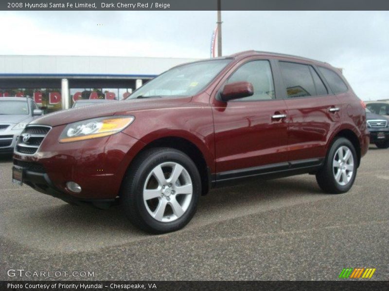 Dark Cherry Red / Beige 2008 Hyundai Santa Fe Limited