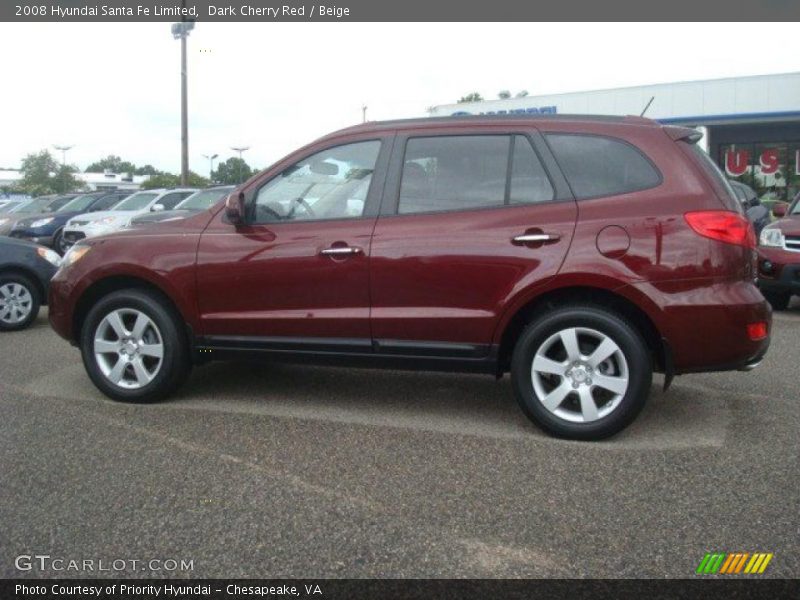 Dark Cherry Red / Beige 2008 Hyundai Santa Fe Limited
