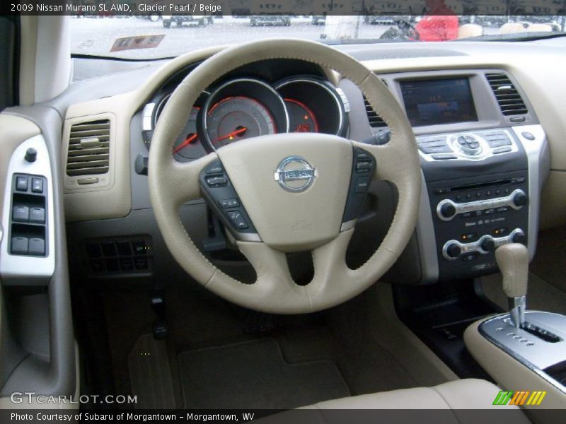 Glacier Pearl / Beige 2009 Nissan Murano SL AWD