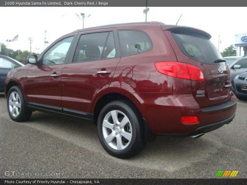 Dark Cherry Red / Beige 2008 Hyundai Santa Fe Limited