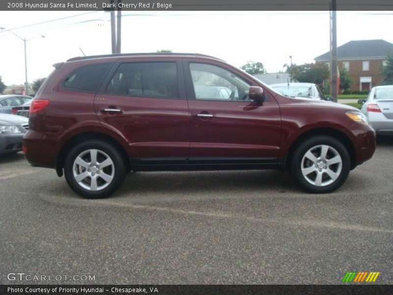 Dark Cherry Red / Beige 2008 Hyundai Santa Fe Limited