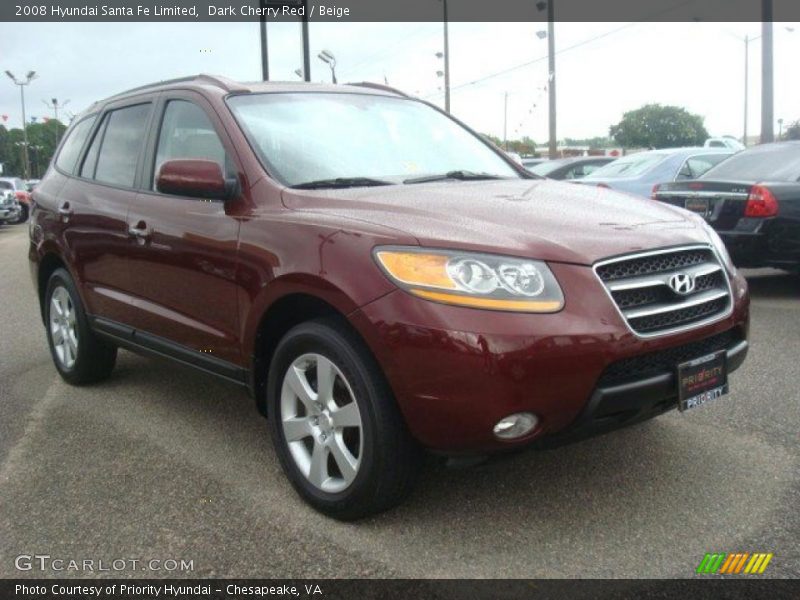 Dark Cherry Red / Beige 2008 Hyundai Santa Fe Limited