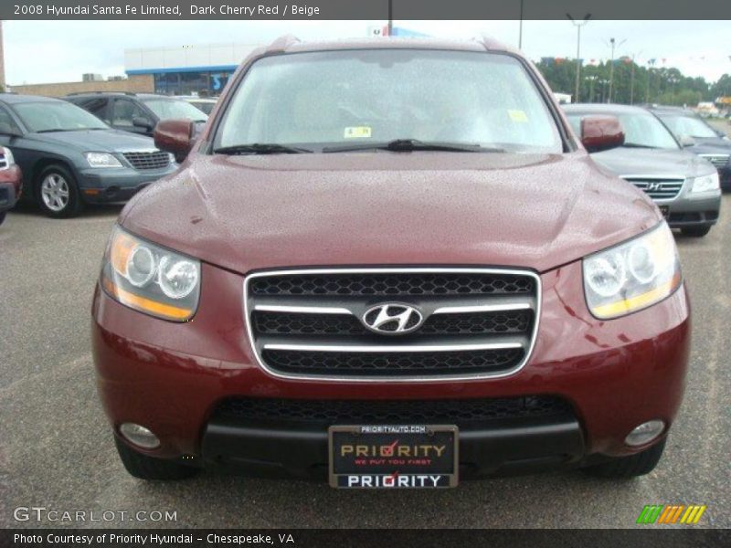 Dark Cherry Red / Beige 2008 Hyundai Santa Fe Limited