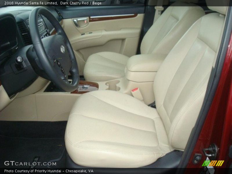 Dark Cherry Red / Beige 2008 Hyundai Santa Fe Limited