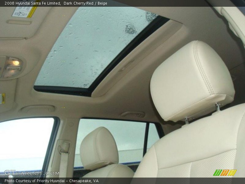 Dark Cherry Red / Beige 2008 Hyundai Santa Fe Limited