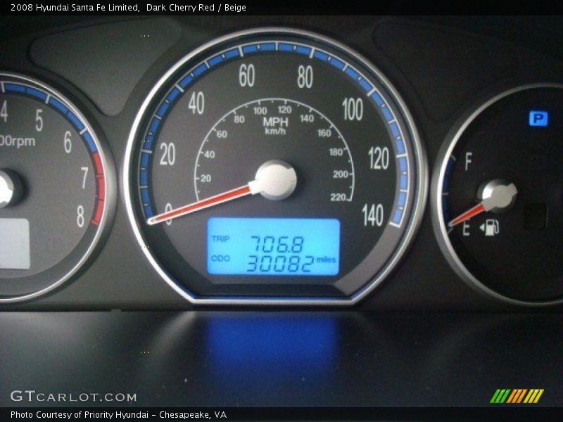 Dark Cherry Red / Beige 2008 Hyundai Santa Fe Limited